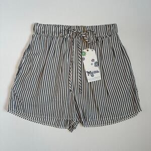 Show Me Your Mumu Elastic Drawstring Waist Striped Shorts - New With Tag